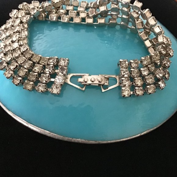 Vintage Multi Strand Rhinestone Bracelet - Picture 3 of 16